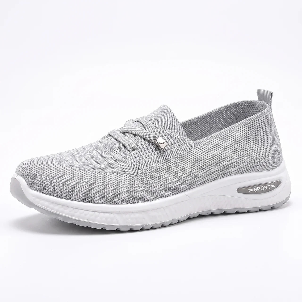 Slip-on sneakers med bred tåboks for dame