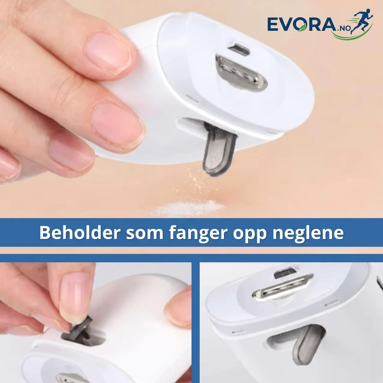 Negleklipper elektrisk med LED-lys USB-oppladbar
