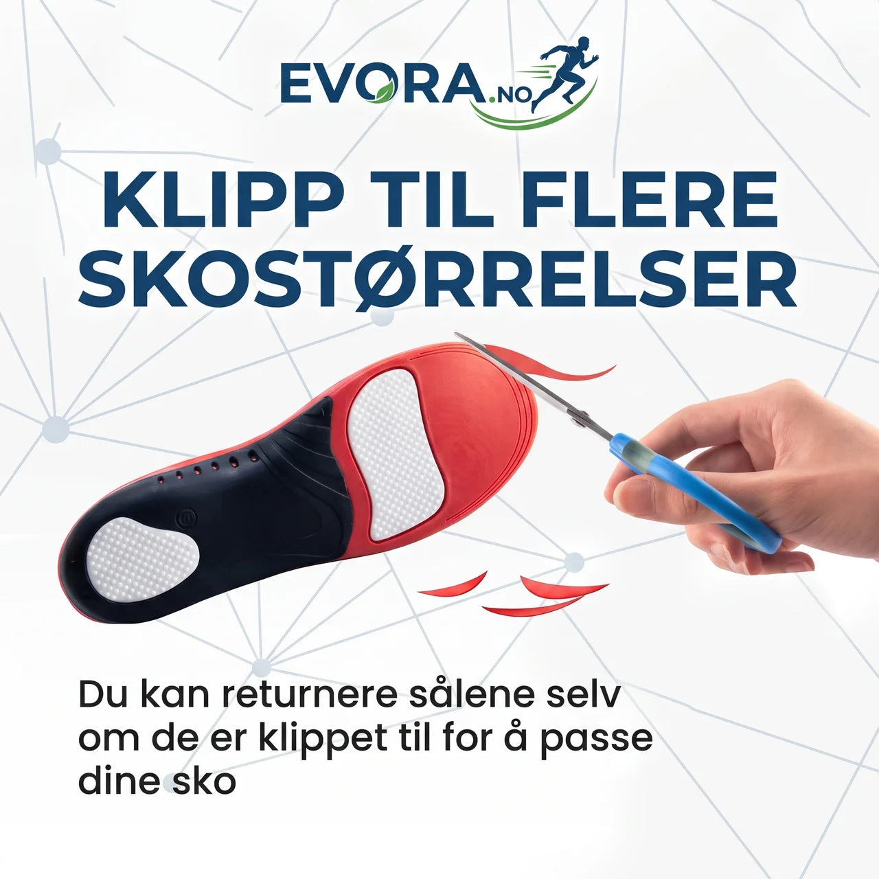Innleggssåler i silikon med GEL klippbare