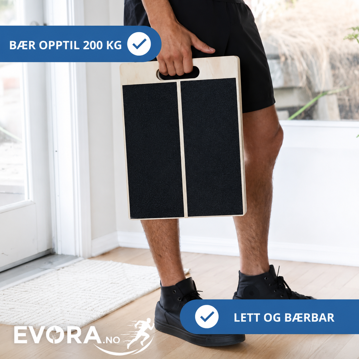 Justerbart strekkbrett i tre for stretching og mobilitet