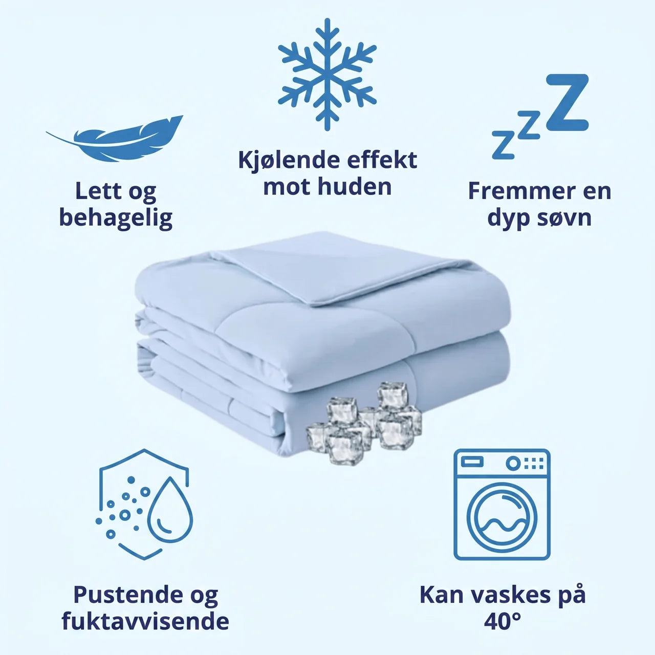 Kjølende sommerdyne med pustende materiale for varme netter