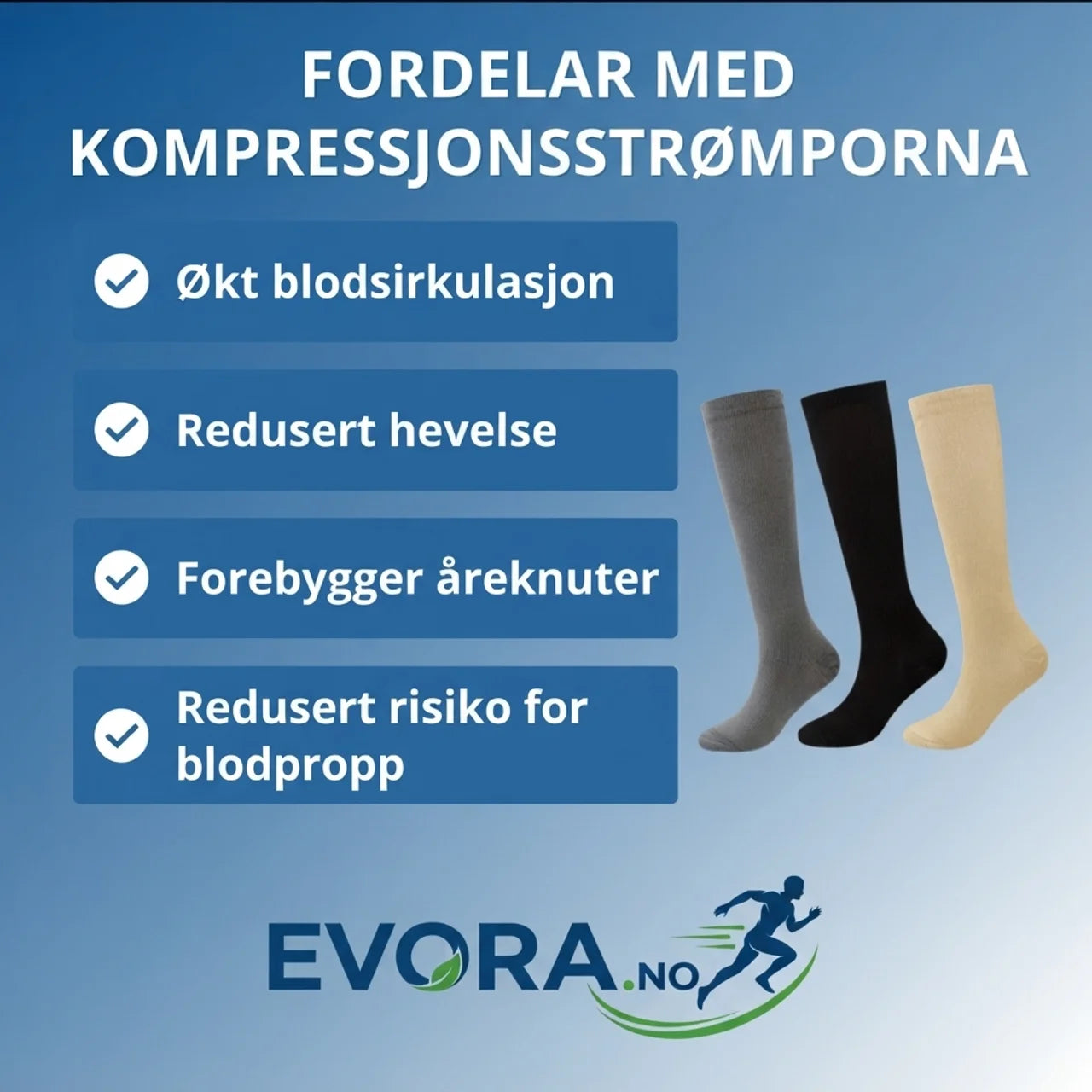 Kompresjonsstrømper 3 par unisex