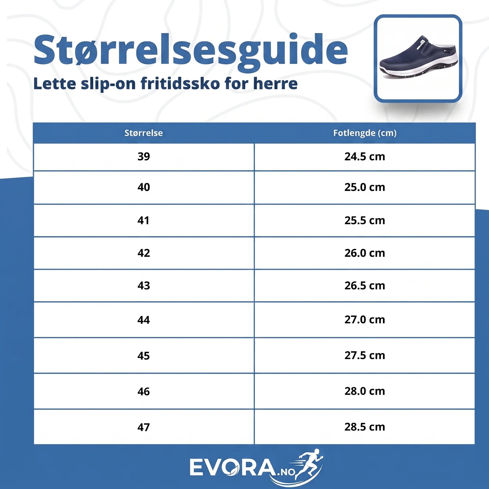 Lette slip-on fritidssko for herre