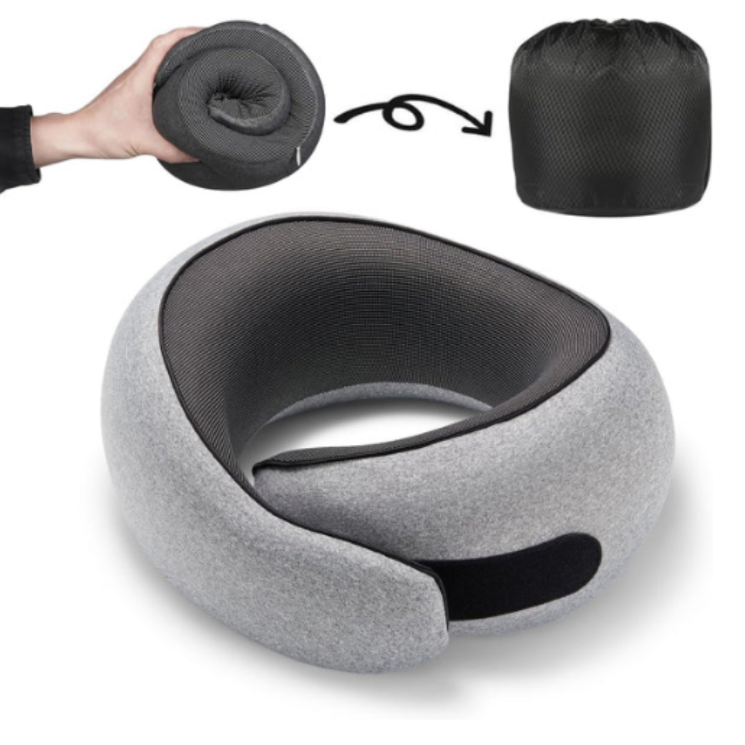 U-formet reisepute i memory foam for fly og reiser