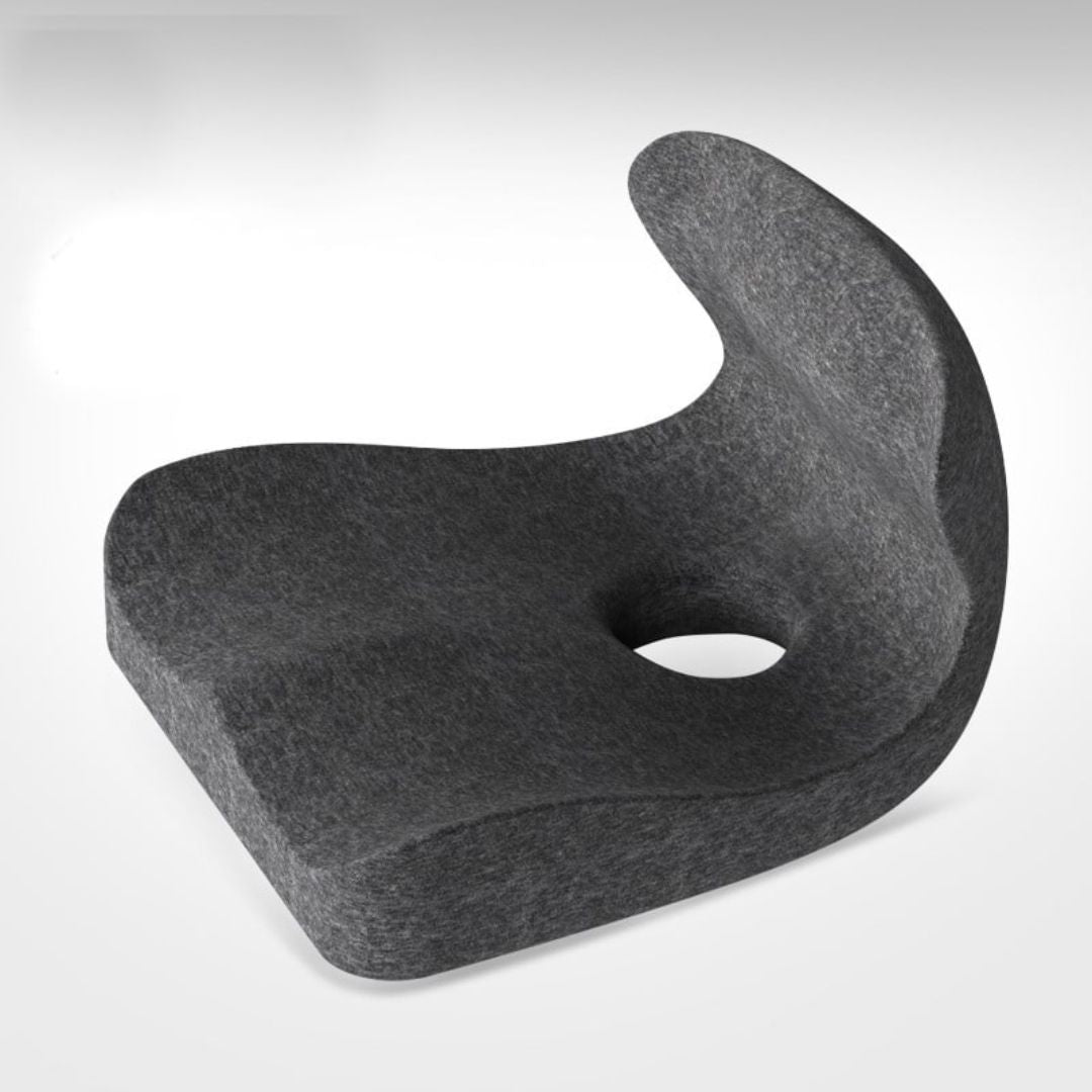 L-formet ryggpute i memory foam for kontorstol, bil og hjem med komfortabel støtte