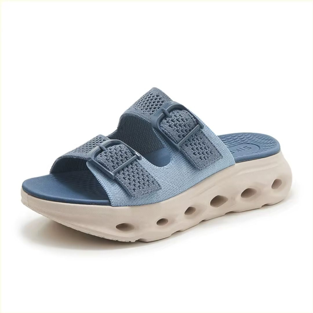Sandaler dame med tykk såle justerbare spenner slip-in sommersandaler