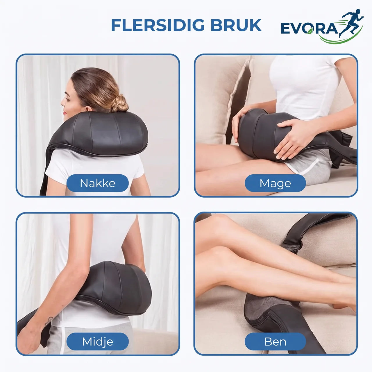 Shiatsu massasjeapparat med varme