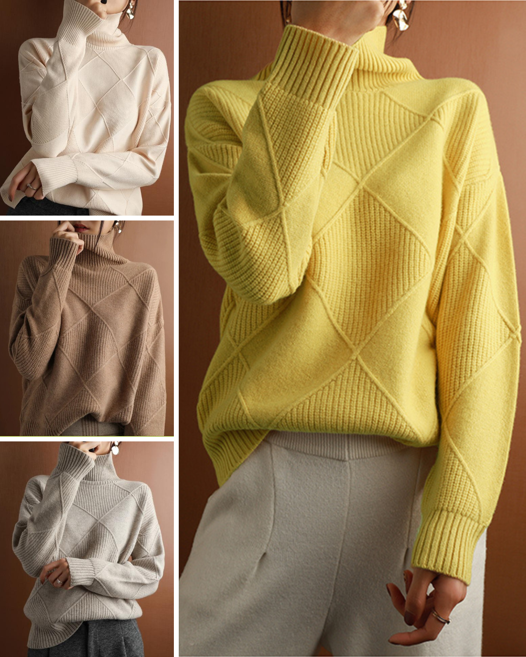 Emma | Elegant Kashmir Turtleneck Genser