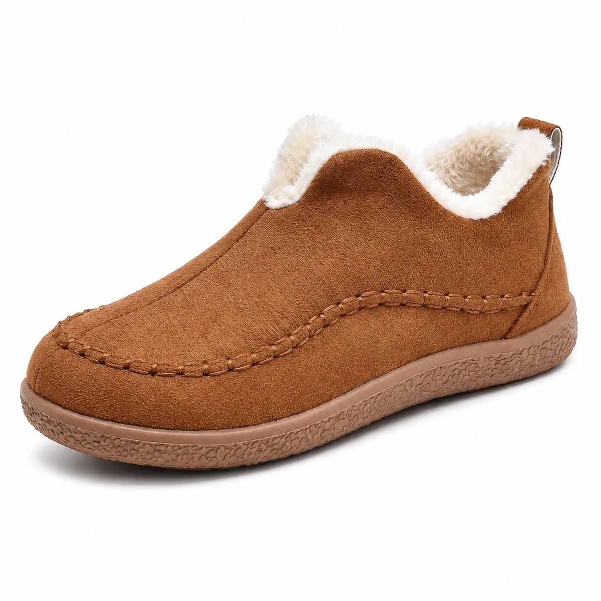 Vinterstøvler Dame Varme Slip-On Sko med Pelsfôr Myke Vintersko