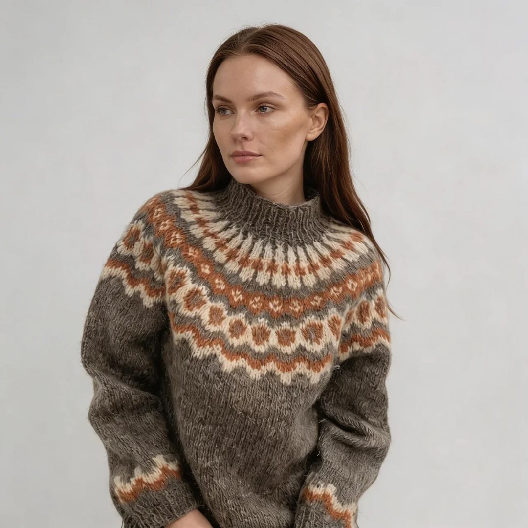 Embla | Islandsk Ullgenser – Klassisk Nordisk Mønster og Varm for Vinter