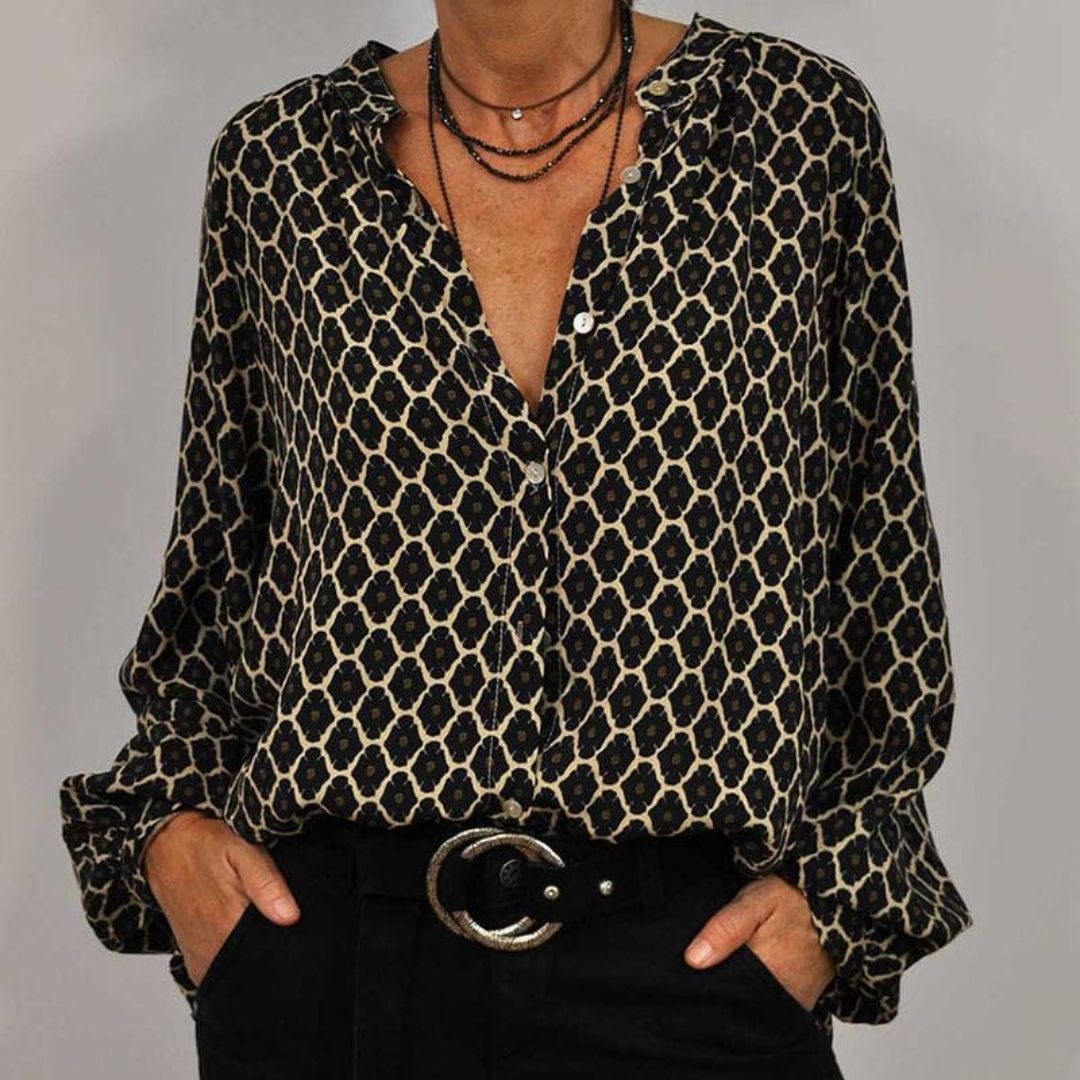 Hedda| Blomstret Bluse – Lett og Komfortabel Bluse for Dame