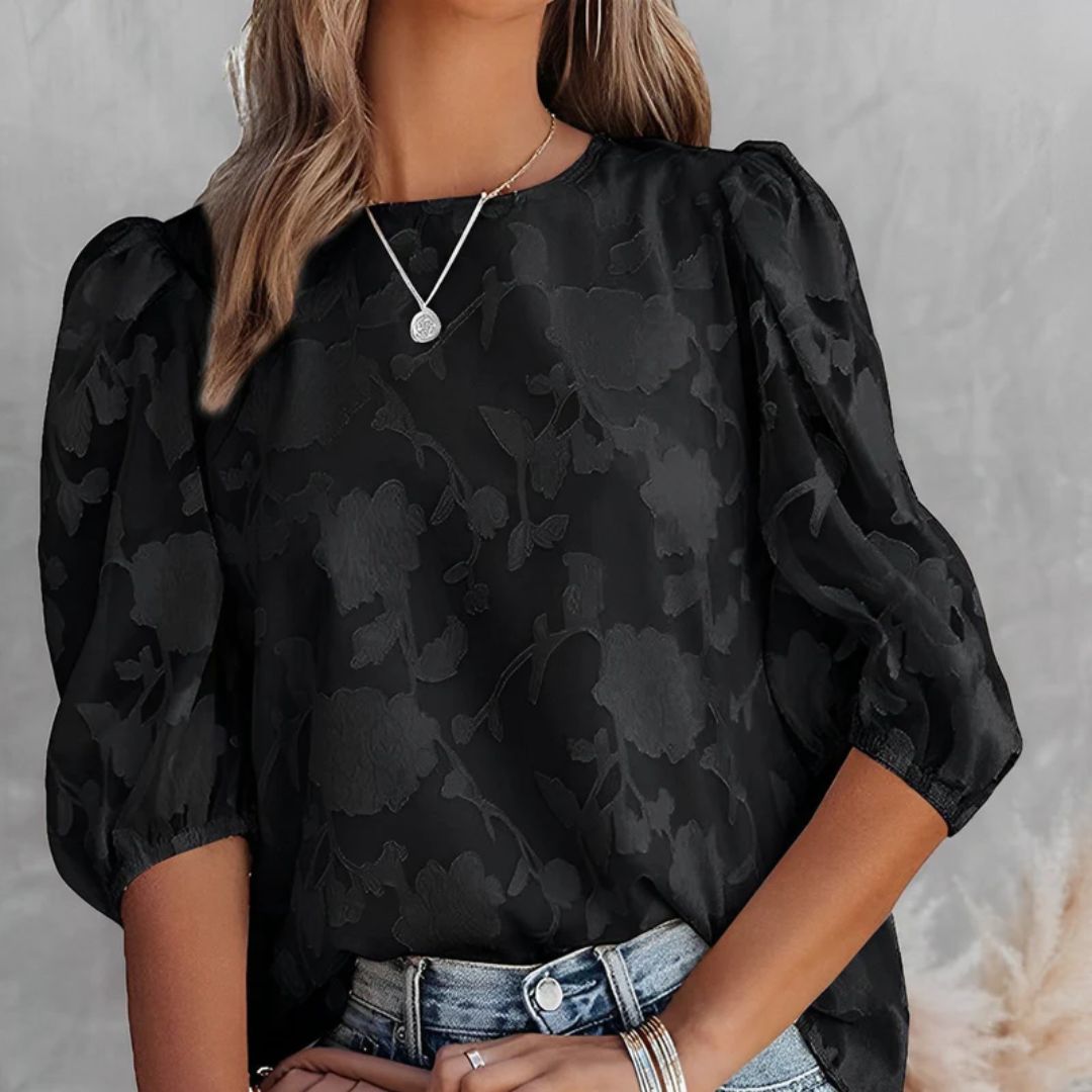 Dorothea | Chiffongskjorte – Puffede Ermer og Elegant Bluse for Dame