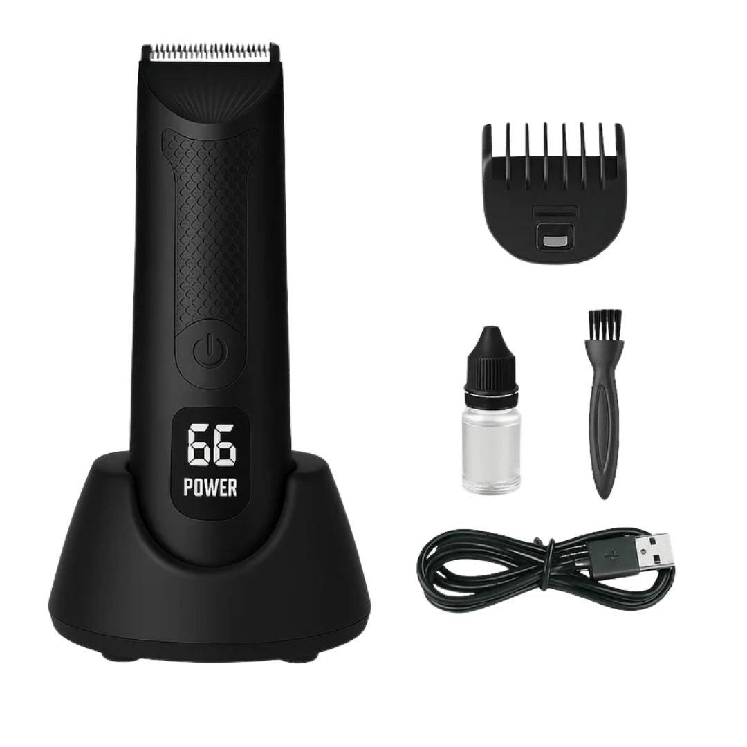 Kroppstrimmer keramiske blader oppladbar vanntett trimmer med LED-lys