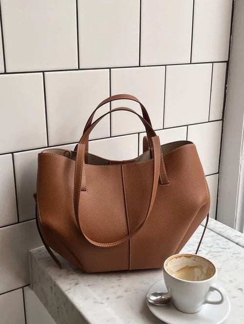 Vintage Tote Bag – Skulderveske i Skinn