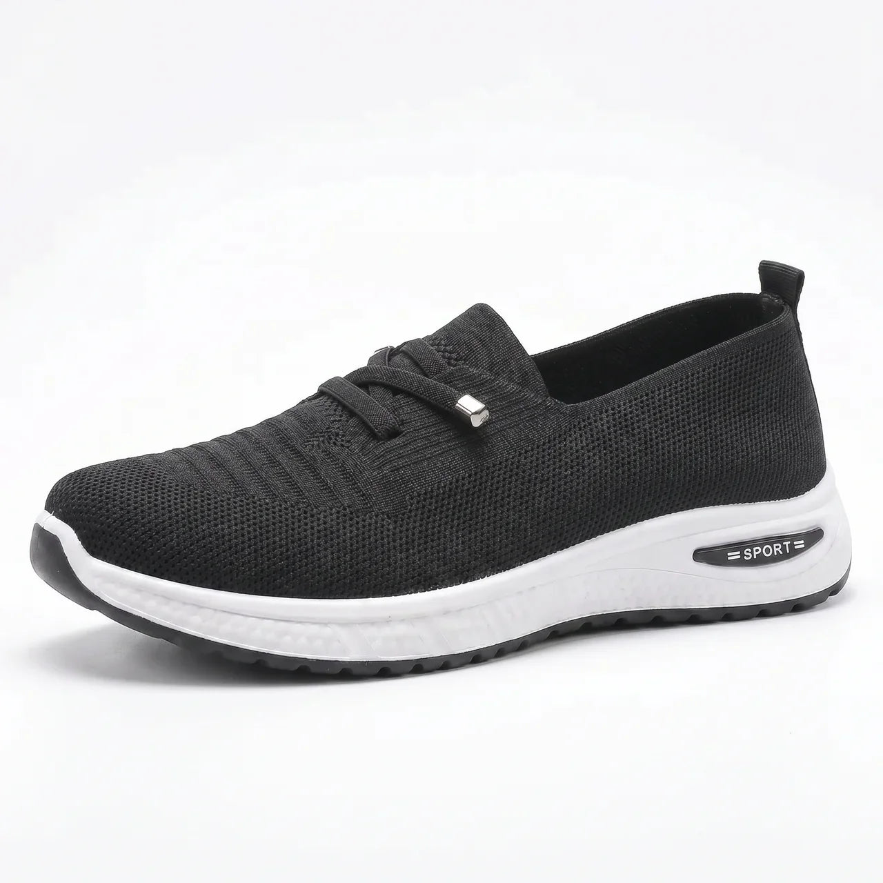 Slip-on sneakers med bred tåboks for dame