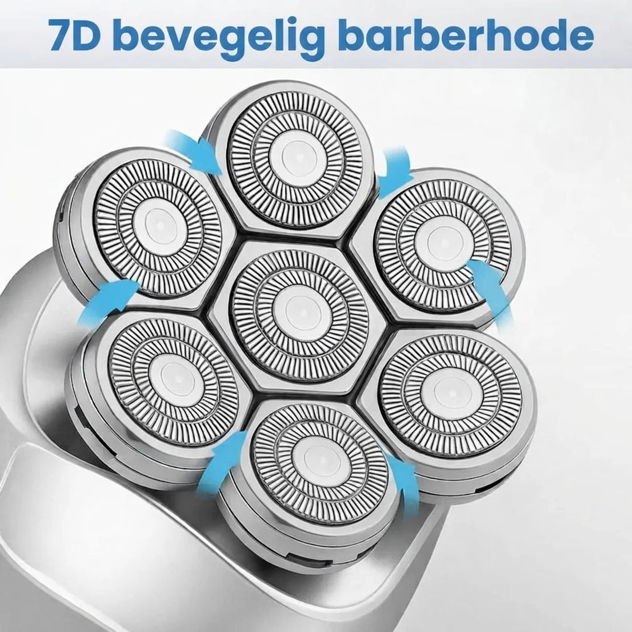 Elektrisk barbermaskin 7D oppladbar barbermaskin med trimmer og groomingsett