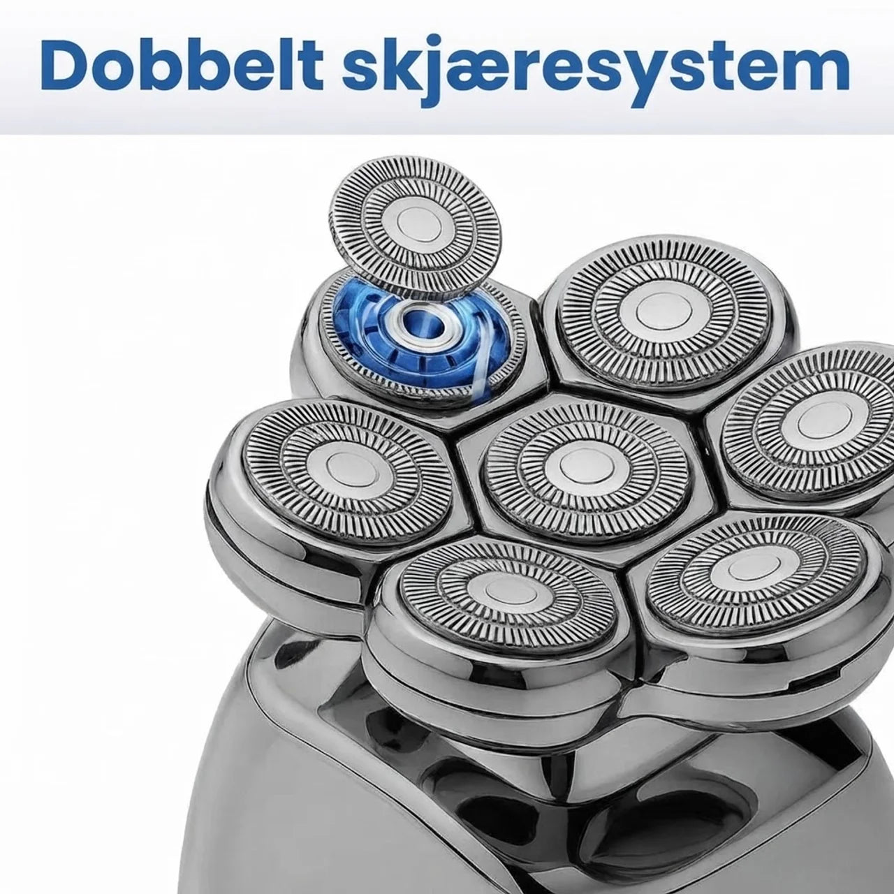 Elektrisk barbermaskin 7D oppladbar barbermaskin med trimmer og groomingsett