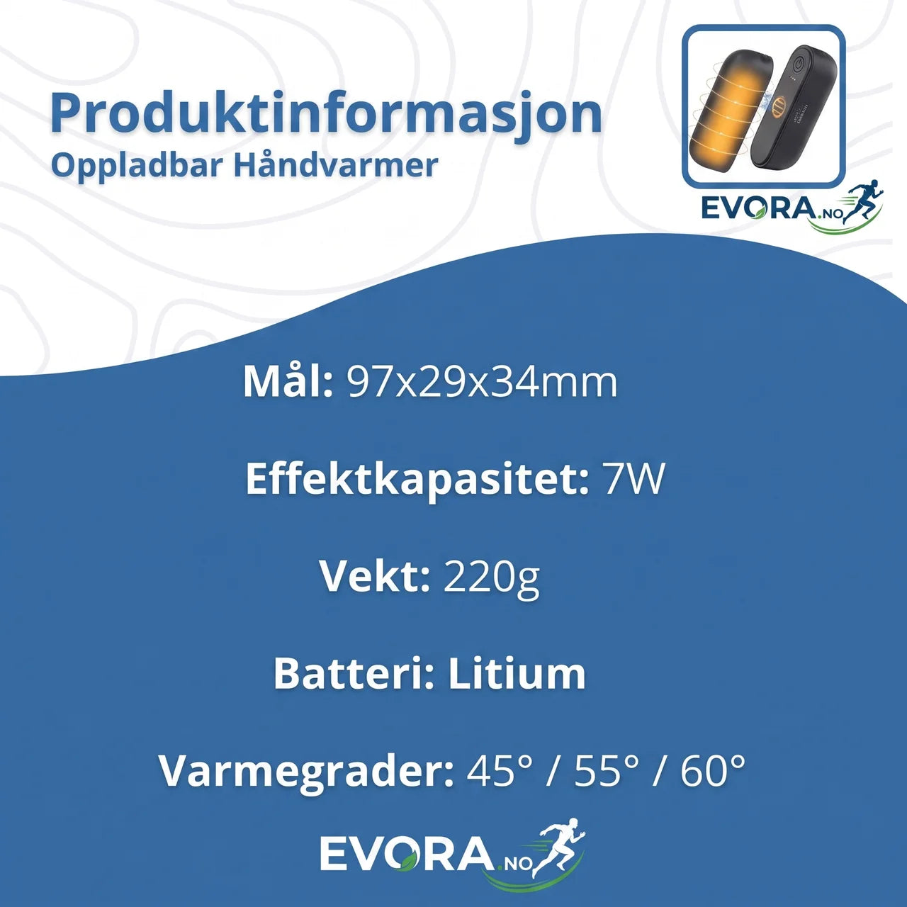 Håndvarmere oppladbare magnetiske 2-pakning med 3 varmenivåer