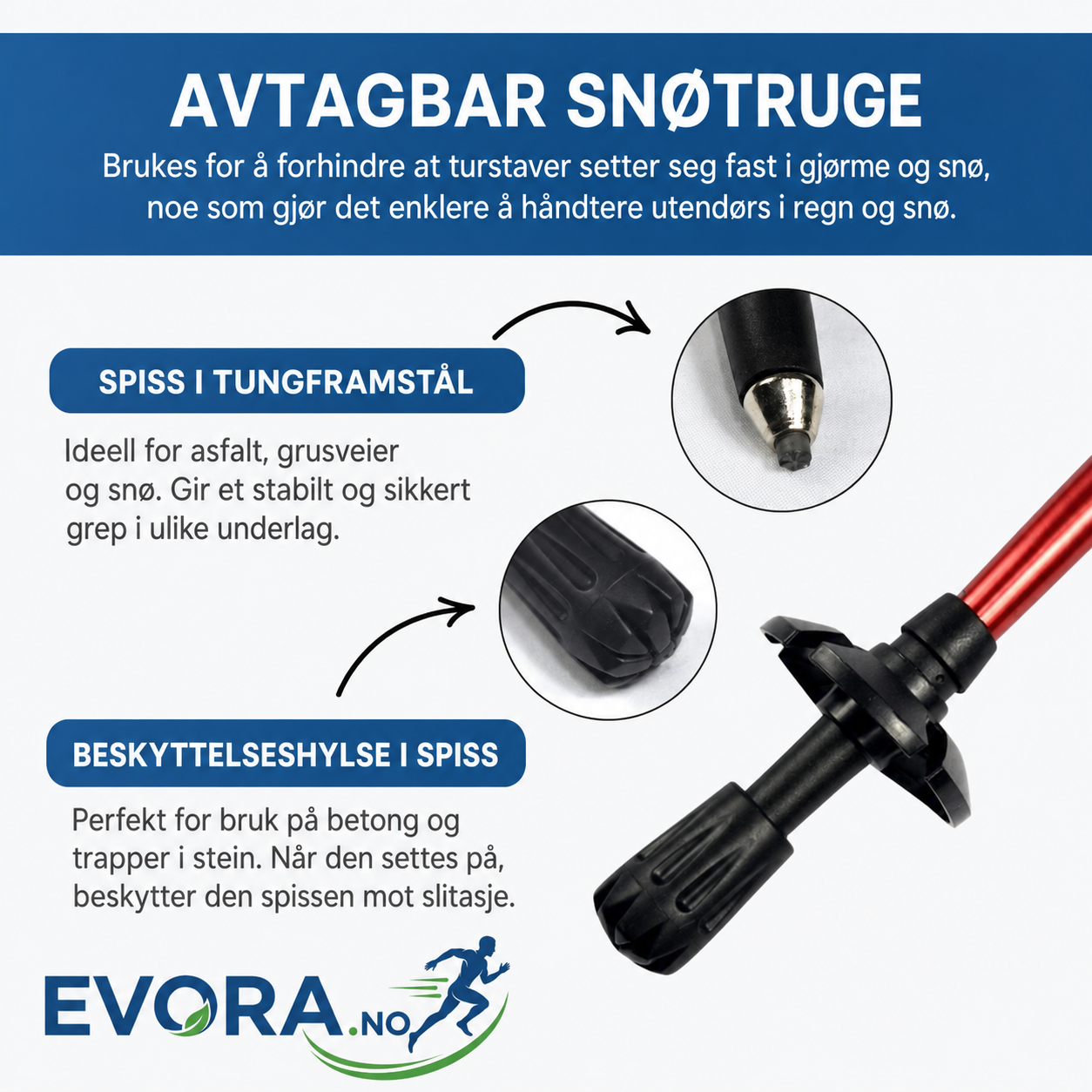 Gåstaver sammenleggbare justerbare lette turstaver 2-pakning