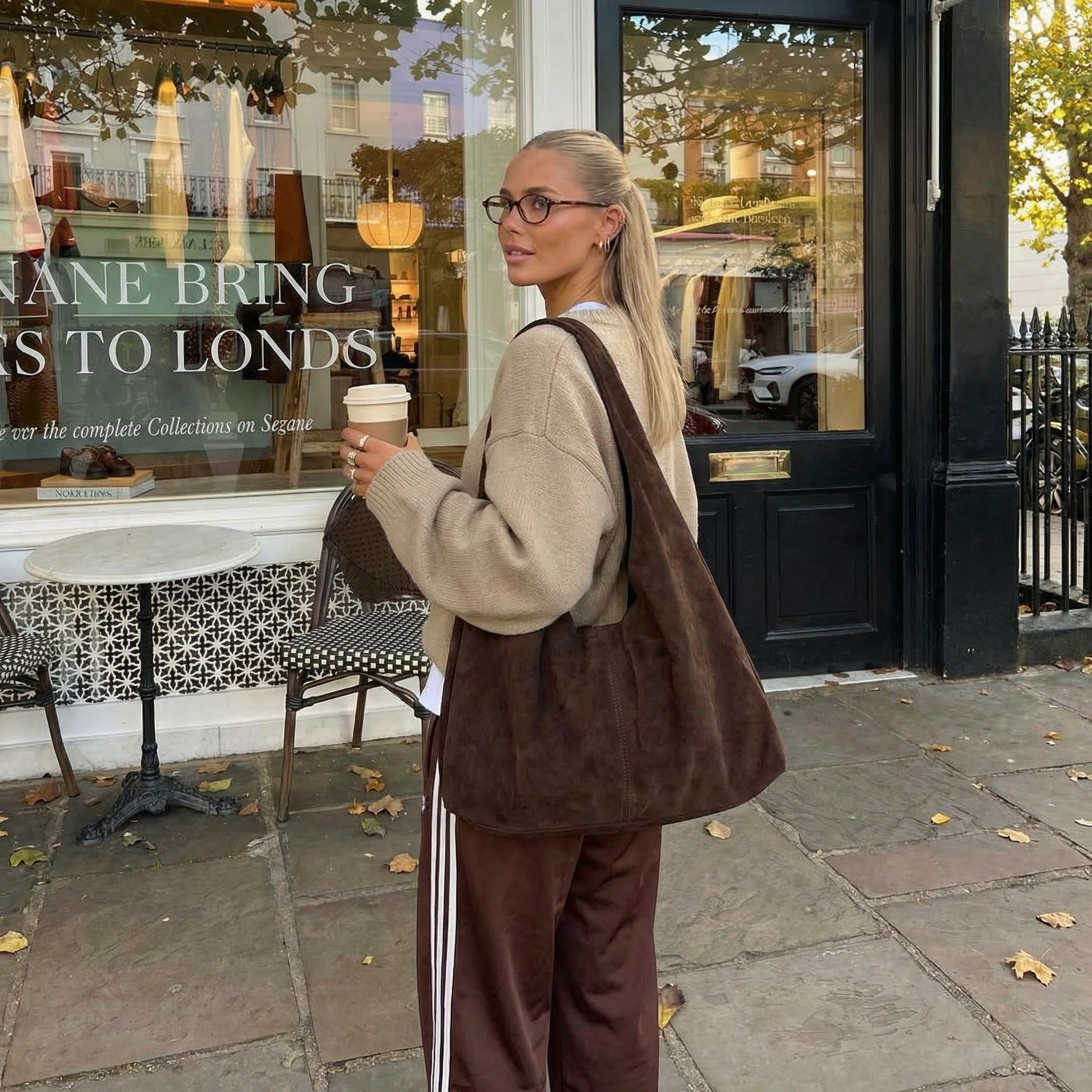 Leah | Elegant toteveske i semsket skinn