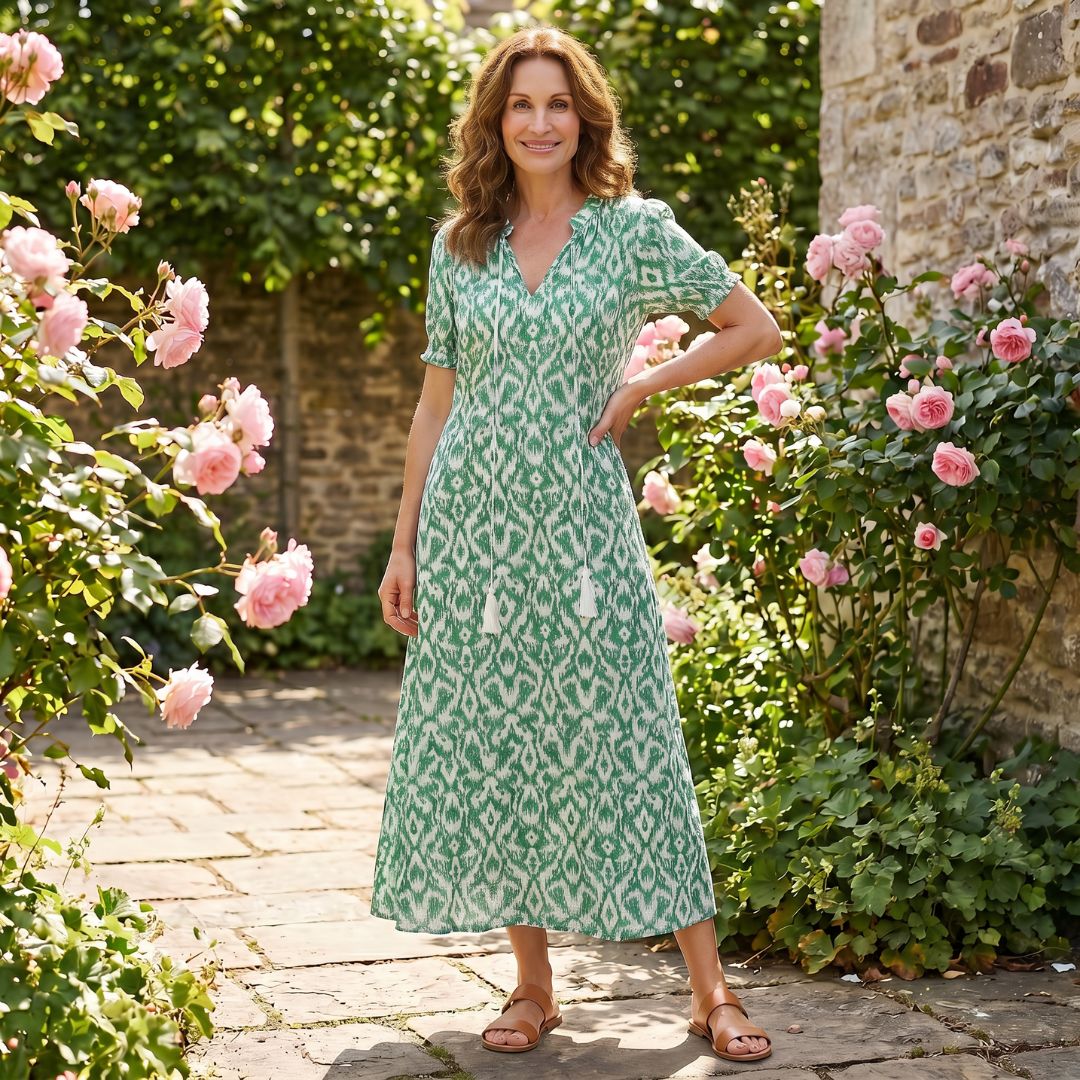 Nora| Elegant Maxi Kjole med Løs Passform – Sommer & Ferie