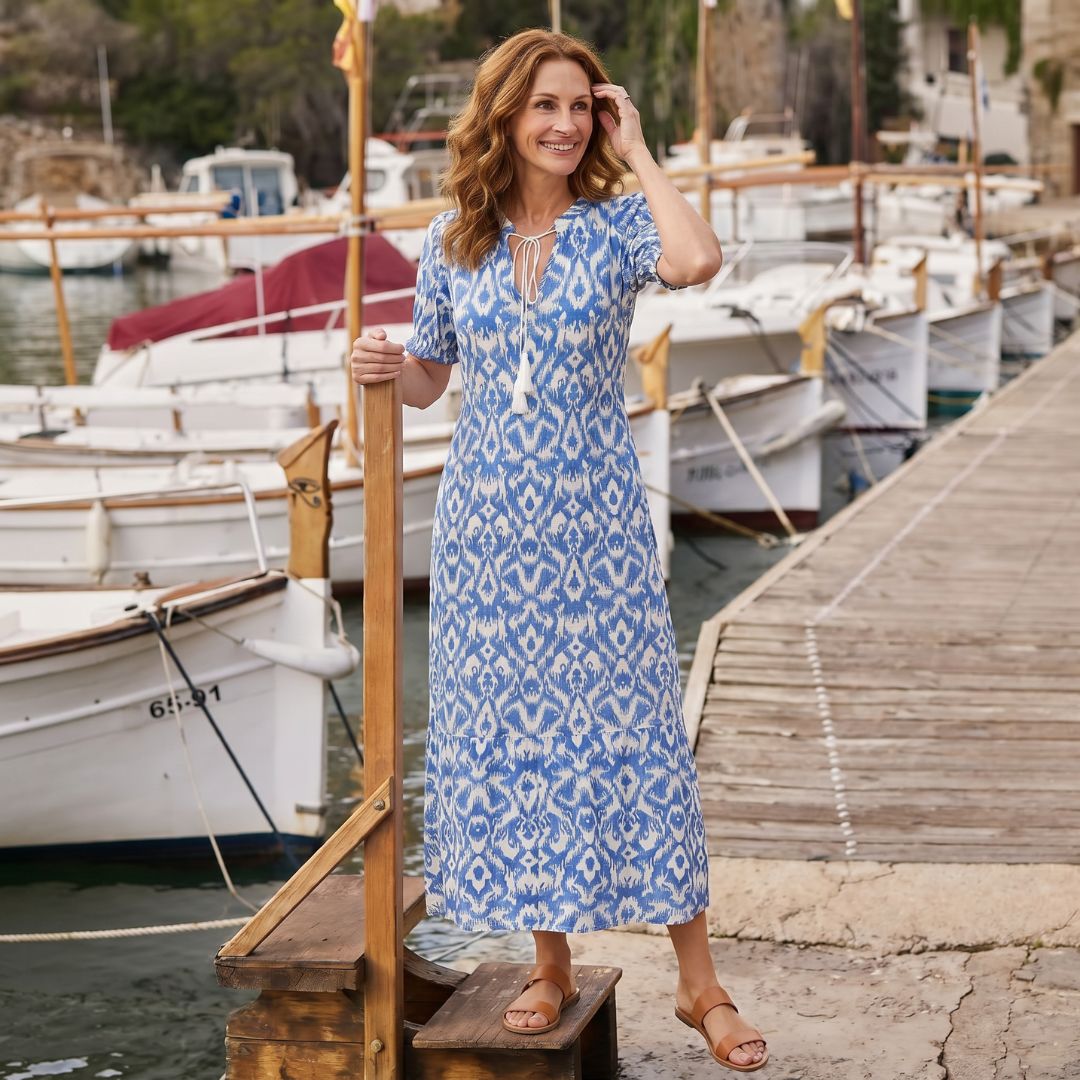 Nora| Elegant Maxi Kjole med Løs Passform – Sommer & Ferie