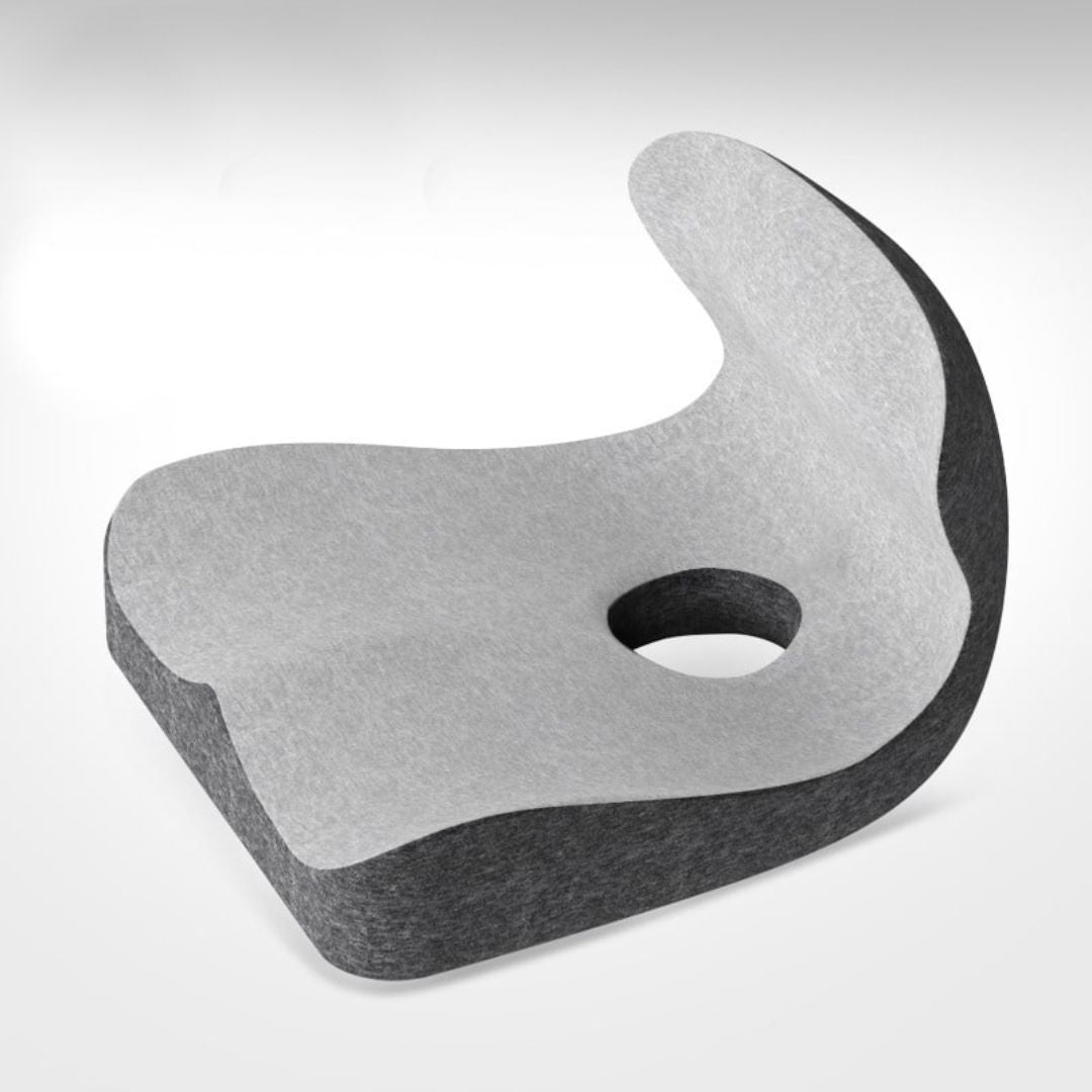 L-formet ryggpute i memory foam for kontorstol, bil og hjem med komfortabel støtte