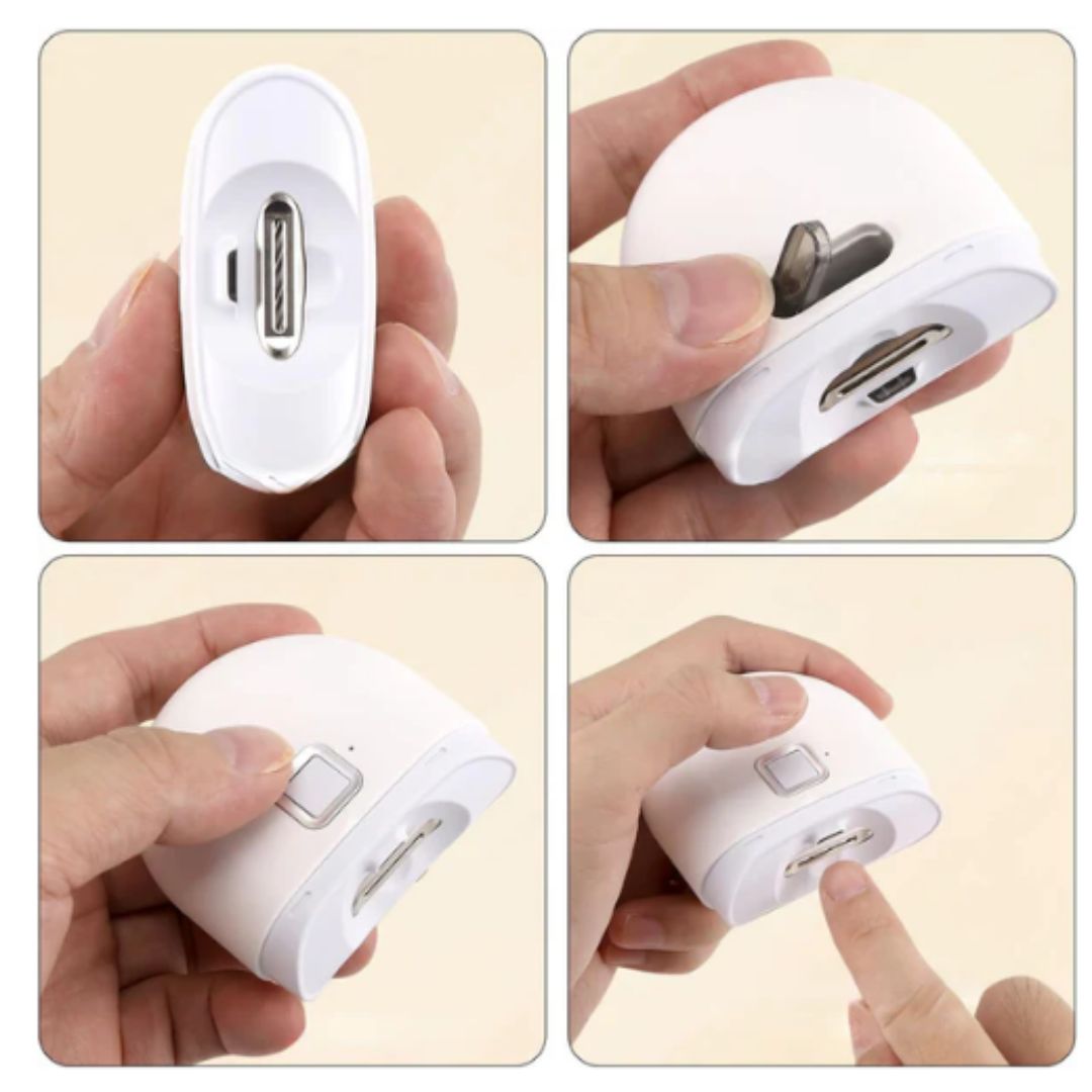 Negleklipper elektrisk med LED-lys USB-oppladbar