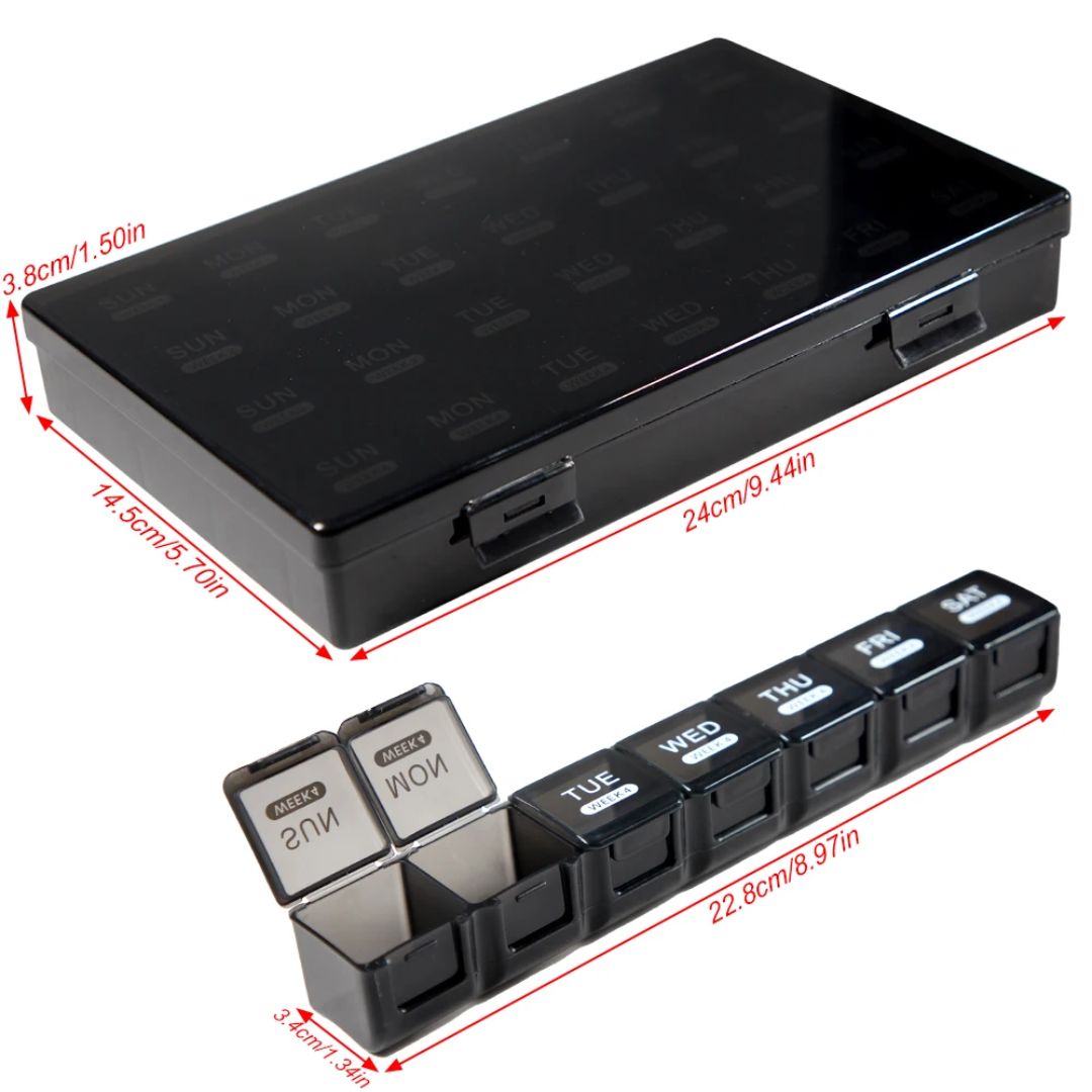 Pilleboks 4x7 med ukesinnsatser BPA-fri