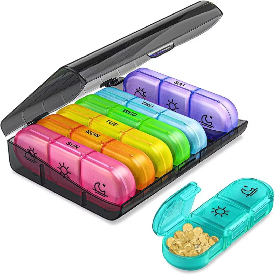 Pilleboks 3x7 BPA-fri med store rom