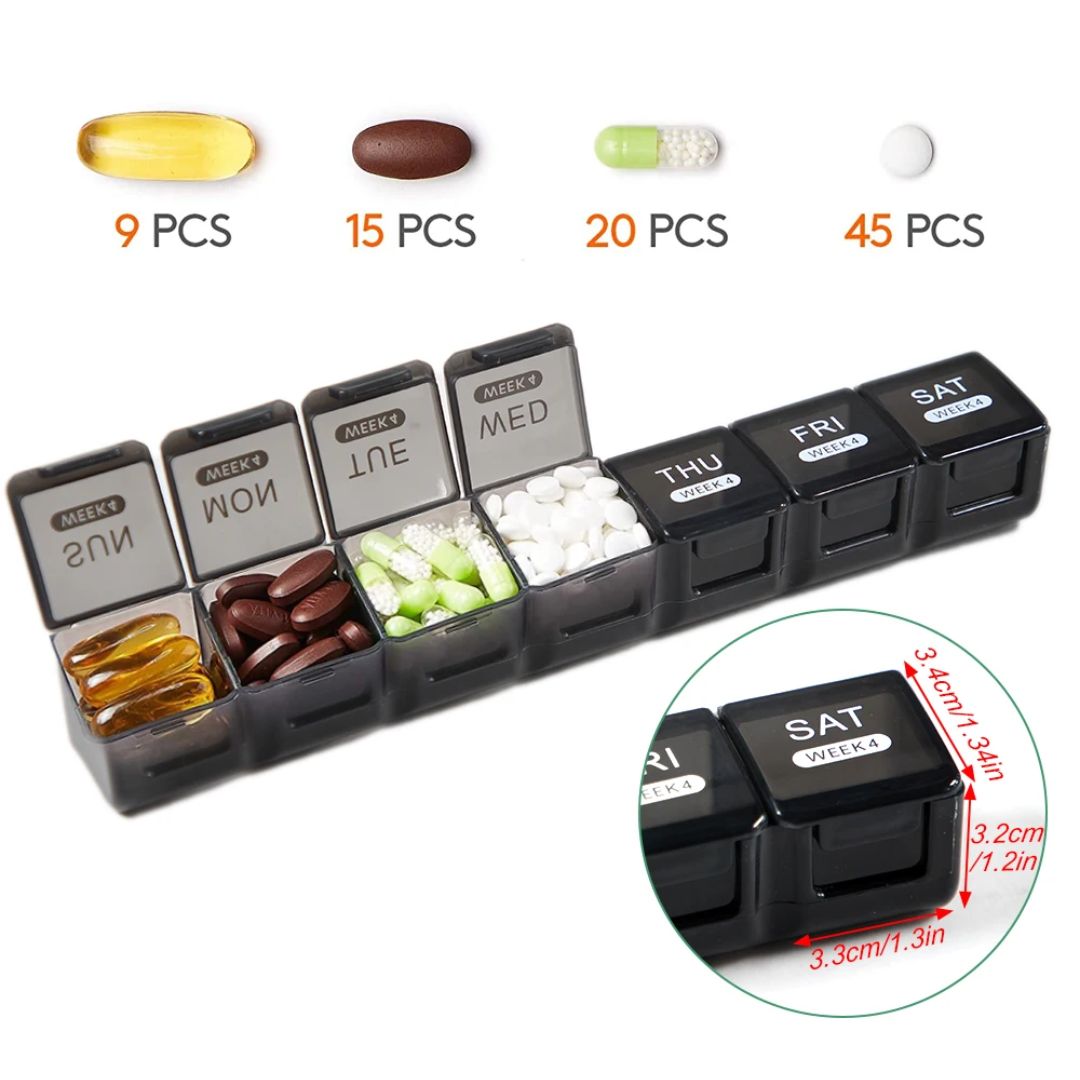 Pilleboks 4x7 med ukesinnsatser BPA-fri
