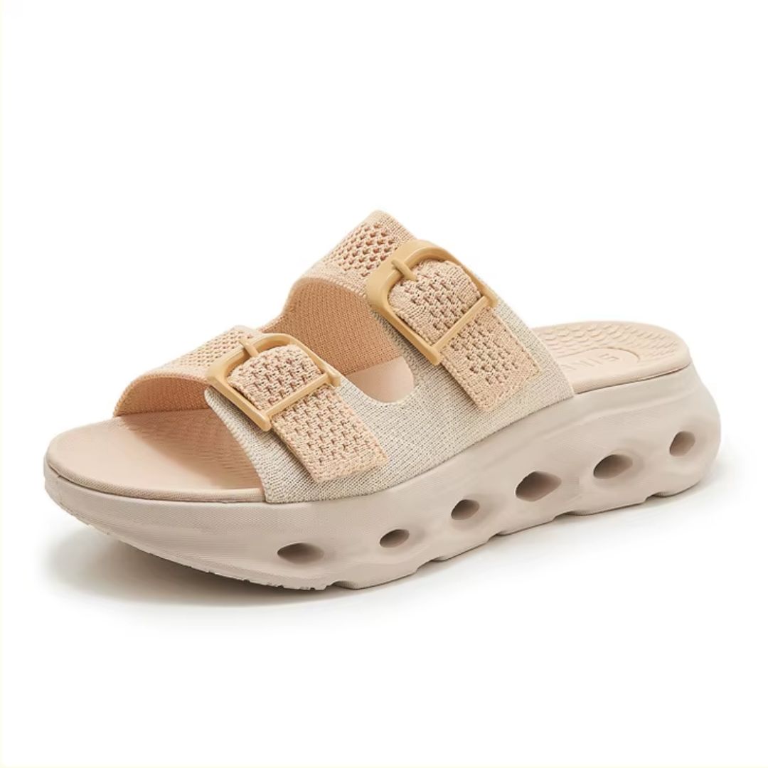 Sandaler dame med tykk såle justerbare spenner slip-in sommersandaler