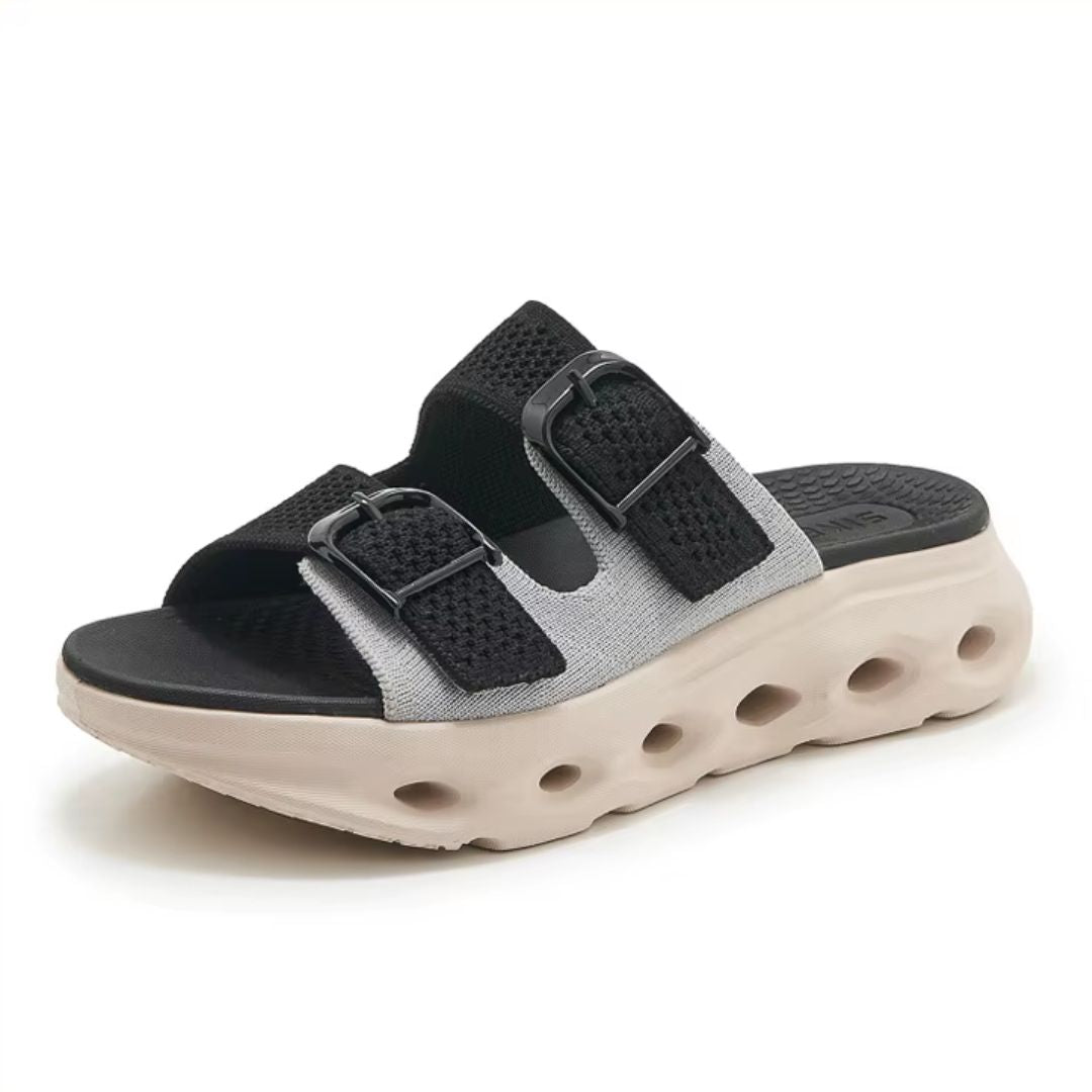 Sandaler dame med tykk såle justerbare spenner slip-in sommersandaler