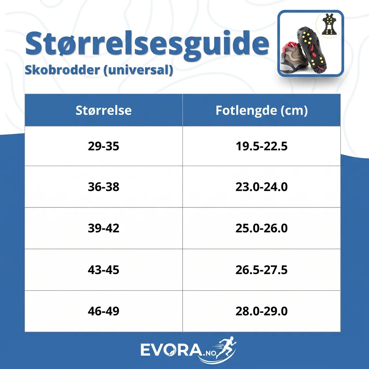 Skobrodder med metallpigger universell passform