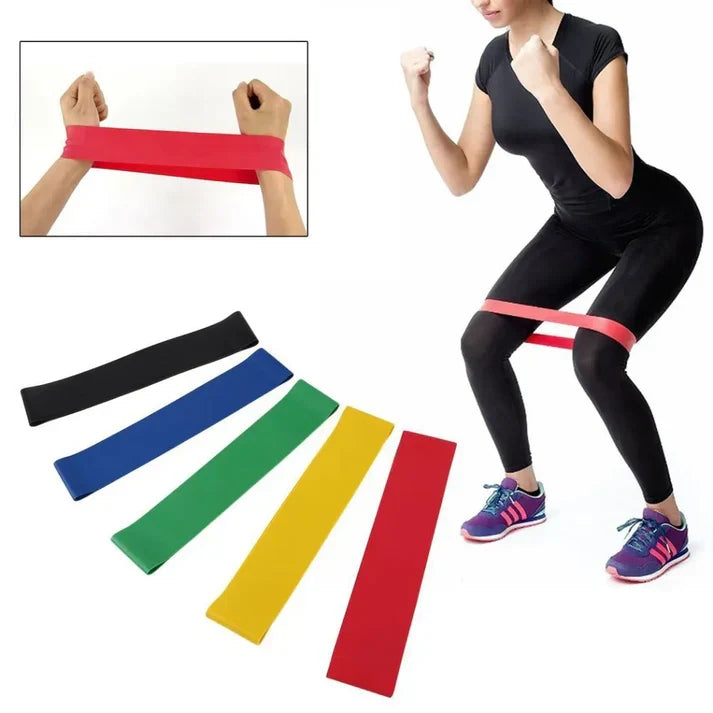 Treningsbånd 5-pakning Motstandsbånd for Hjemmetrening Fitness Yoga Pilates Helkroppstrening