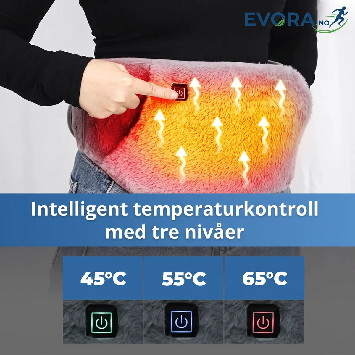 USB Varmebelte med Håndvarmer Justerbar Varme Mykt Varmebelte