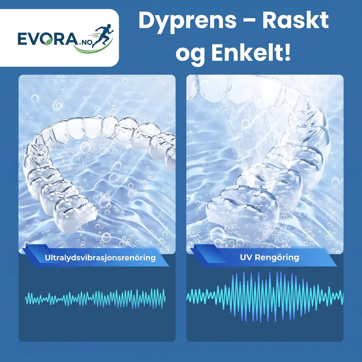 Ultralydrens for tannskinner, bittskinner, proteser og retainere