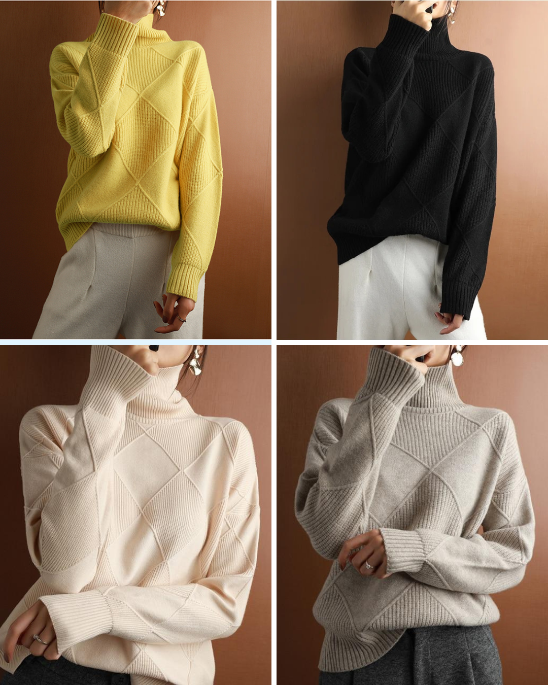 Emma | Elegant Kashmir Turtleneck Genser
