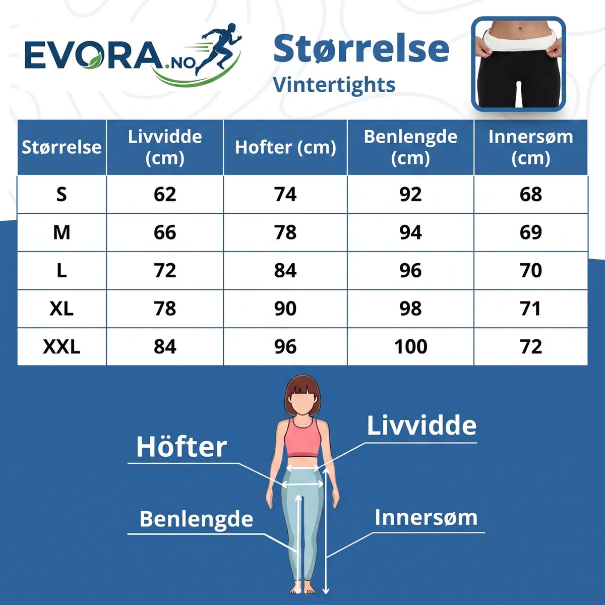 Varmeleggings Dame med Fleecefôr Høy Midje Varme Tights