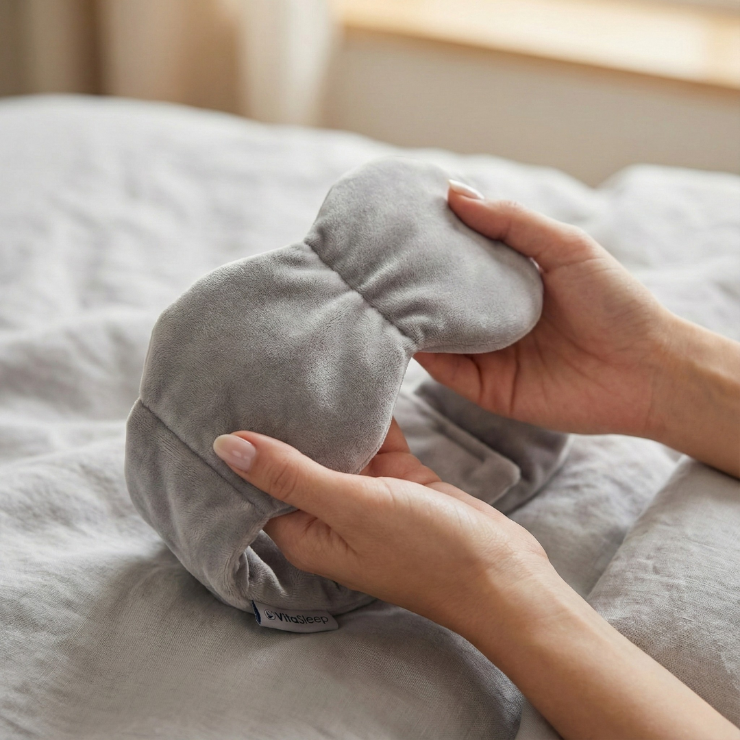 Vektet sovemaske med lysblokkerende design