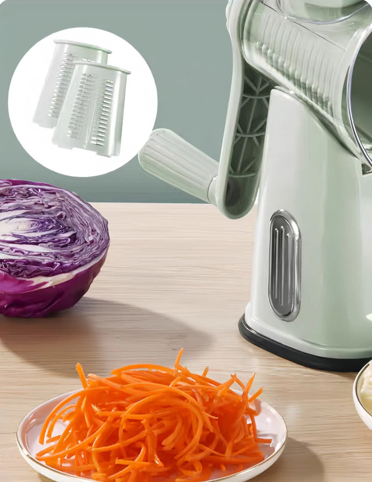 Roterende 5-i-1 rivjern og grønnsakskutter