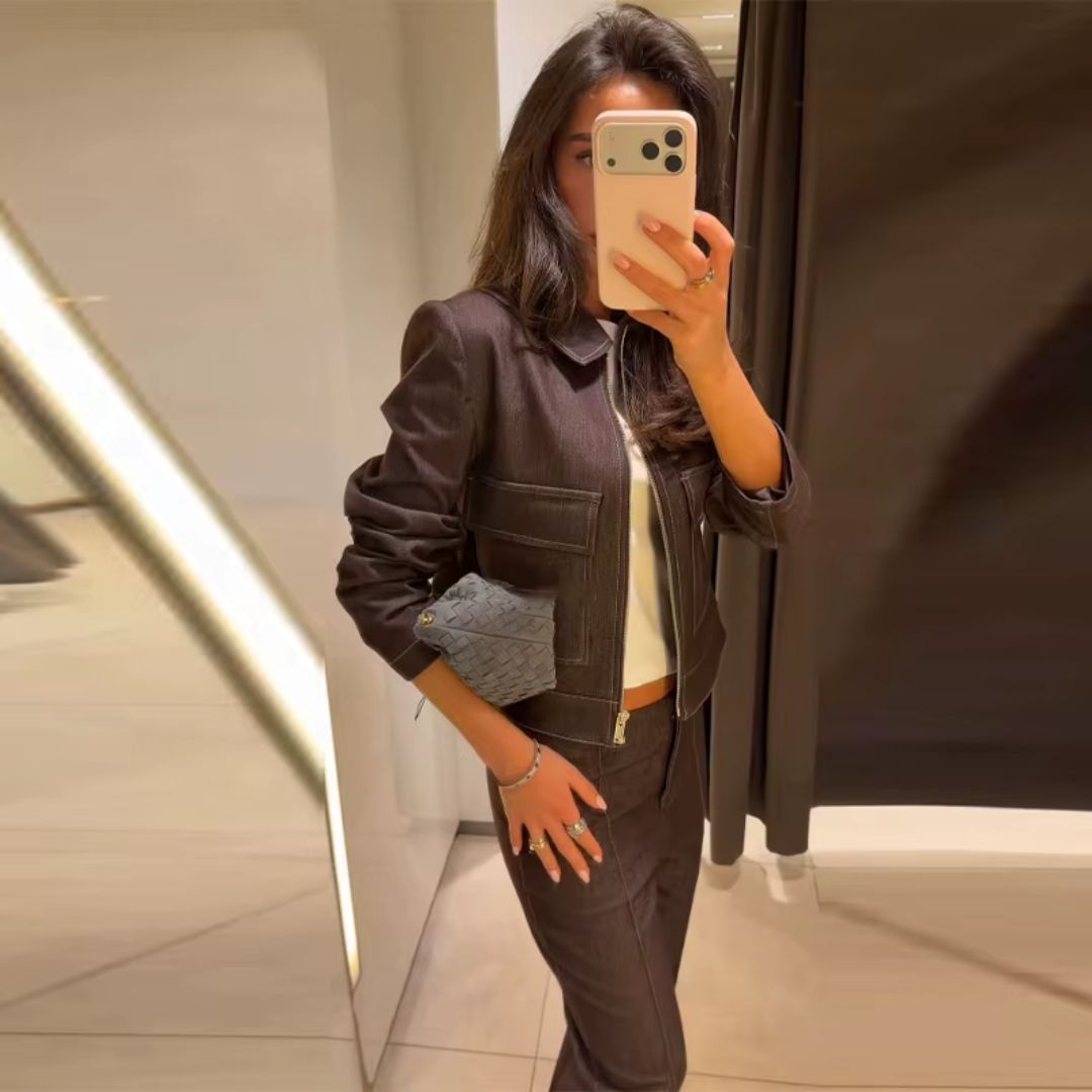 Kari | Denim Sett – Jakke og Slim Bukse for Dame