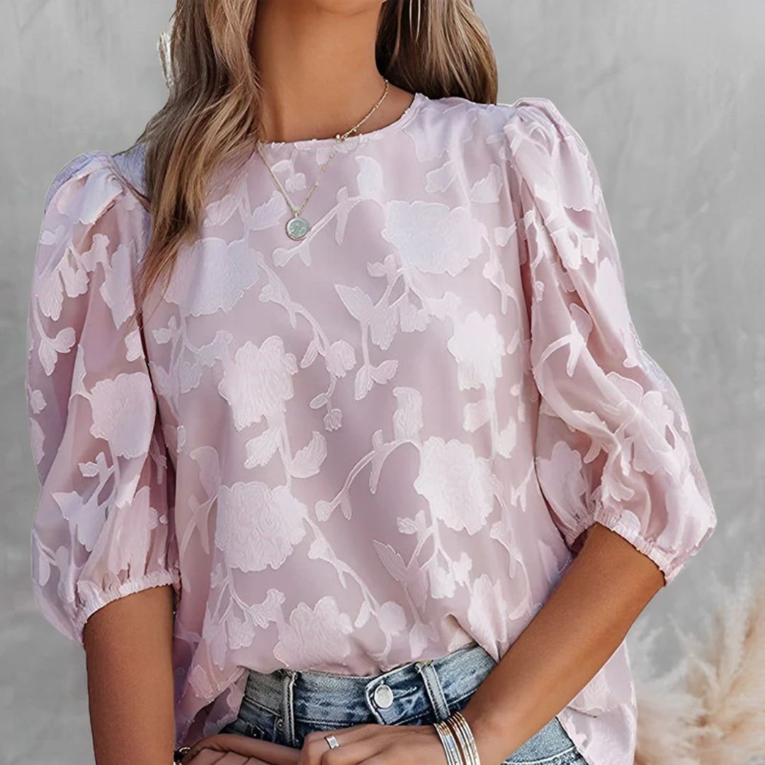 Dorothea | Chiffongskjorte – Puffede Ermer og Elegant Bluse for Dame