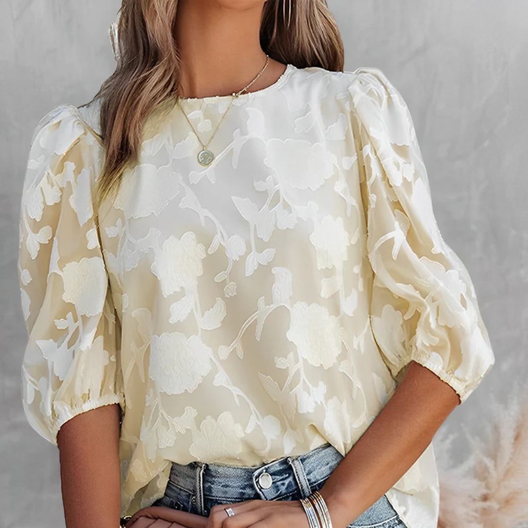 Dorothea | Chiffongskjorte – Puffede Ermer og Elegant Bluse for Dame