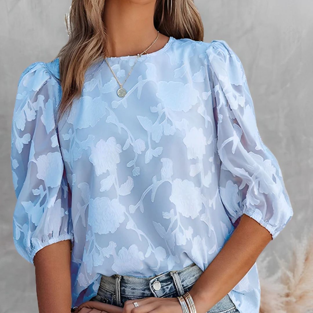 Dorothea | Chiffongskjorte – Puffede Ermer og Elegant Bluse for Dame