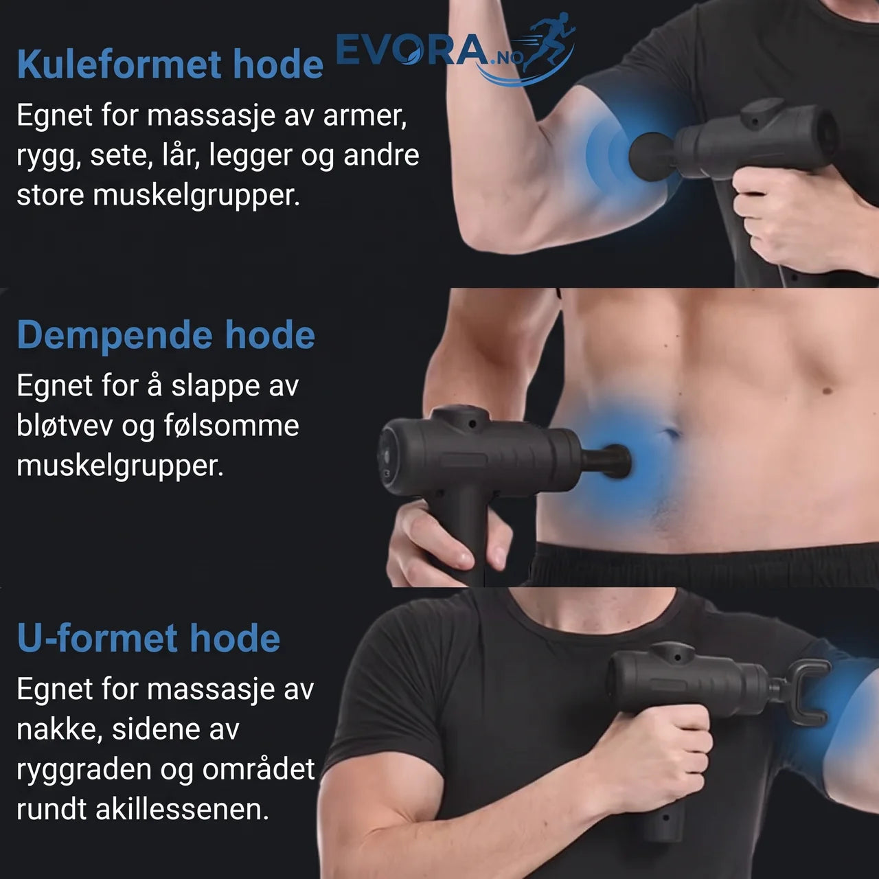 Mini Massasjepistol Pro med 8 massasjehoder og 5 hastighetsnivåer