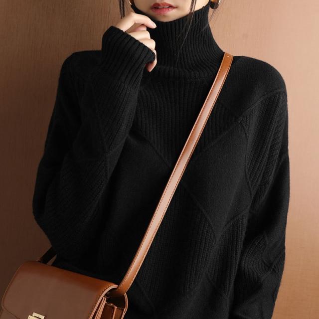 Emma | Elegant Kashmir Turtleneck Genser