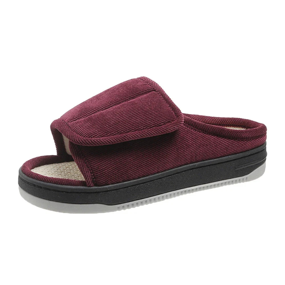 Tøfler justerbare med borrelås åpen tå